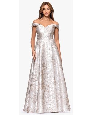 Xscape Off-the-shoulder Long Ball Gown - White