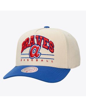 Mitchell & Ness And Atlanta Braves Retro Arch Pro Pinch Snapback Hat - White