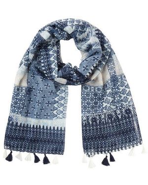 Olsen Patchwork Scarf - Blue