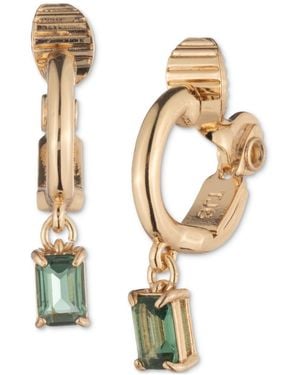 Ralph Lauren Gold-tone Crystal Drop Hoop Earrings - Metallic