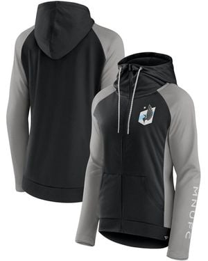 Fanatics Black/gray Minnesota United Fc Interlock Lightweight Full-zip Jacket