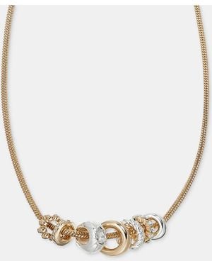 Anne Klein Rondelle Charm Collar Necklace - Metallic