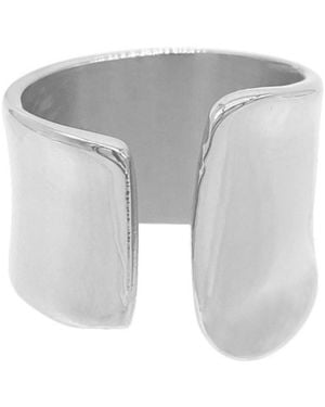 Adornia Plated Tall Open Band Ring - Gray