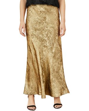 Yumi' Satin Midi Skirt - Metallic