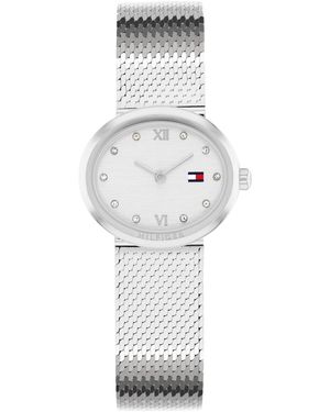 Tommy Hilfiger Quartz Tone Stainless Steel Mesh Bracelet Watch - White