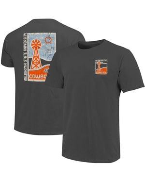 Image One Oklahoma State Cowboys Comfort Colors Minimal Vista Distressed Graphics T-shirt - Gray