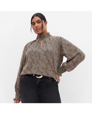 City Chic Indie Print Top - Gray