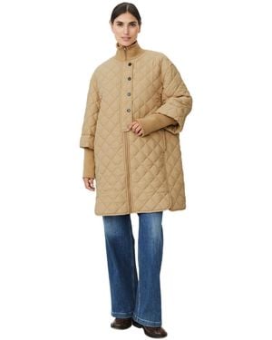 Masai Talvire High Neck Long Sleeve Coat - White