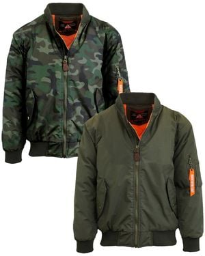 Spire By Galaxy Heavyweight Ma-1 Bomber Flight Jacket - Green