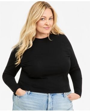 On 34th Plus Size Meet & Greet Long-sleeve Top - Black
