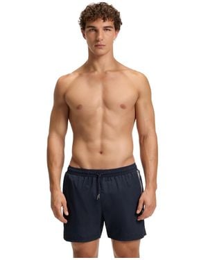 BOSS Boss By Foil-printed Logo Swim Shorts - Blue