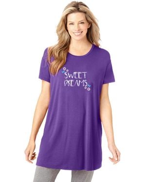 Dreams & Co. Soft Pj Tunic Tee - Purple