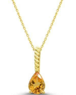 Macy's Citrine Teardrop Pendant Necklace (1/2 Ct. T.w. - Metallic