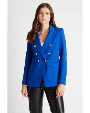 Caldwell Collection Pauline Double Breasted Blazer - Blue