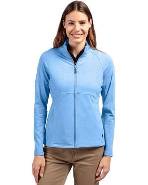 Cutter & Buck Cutterbuck Cutter Buck Adapt Eco Knit Heather Recycled Full Zip Jacket - Blue