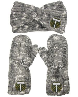 ZooZatZ Portland Timbers Marled Headband And Mittens Set - Gray