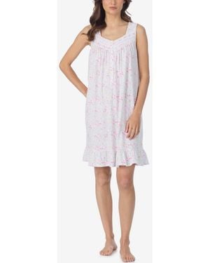 Eileen West Sleeveless Short Nightgown - White