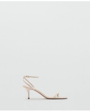 Mango Strappy Heeled Sandals - White