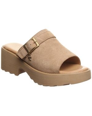 BEARPAW Frances Platform Wedge Sandals - Brown