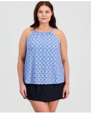 Island Escape Plus Size Cali Tankini Top Macys Exclusive Skirt - Blue