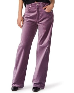 Steve Madden Sydnee Velvet High-waist Wide-leg Pants - Purple