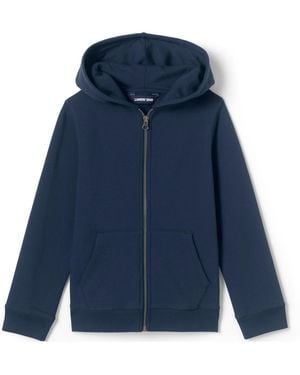 Lands' End Child School Uniform Kids Zip Front Sweatshirt - Blue