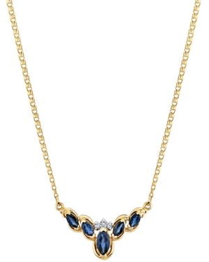 Macy's Marquise Shape Sapphire Pendant - Metallic