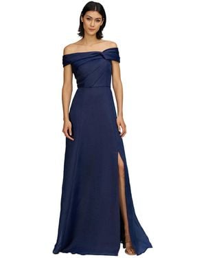 JS Collections Isadora Off-the-shoulder Gown - Blue