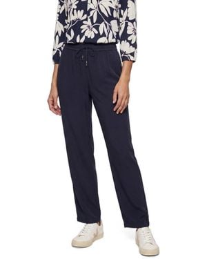 Olsen Wide-leg Twill Mid-rise Pant - Blue