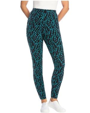 Woman Within Plus Size Within Stretch-cotton Knit Pull-on Printed leggings - Blue