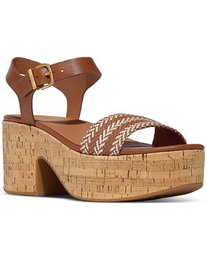 Fitflop Plattforms V-weave Heeled Ankle-strap Sandals - Brown