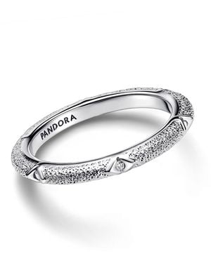 PANDORA Texture Clear Cubic Zirconia Stones Ring - White