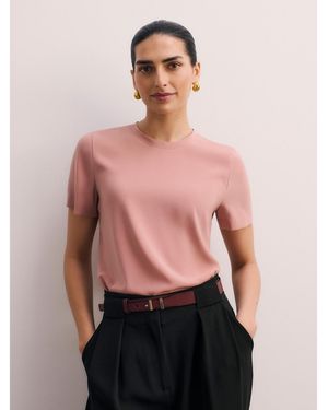 The Fold Roche Silk Top - Pink