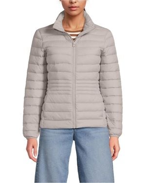 Lands' End Wanderweight Packable Down Jacket - Gray