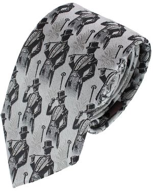 Trafalgar Ambrose Dapper Night Silk Novelty Necktie - Gray