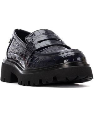 Xti Patent Leather Casual Moccasins By - Black