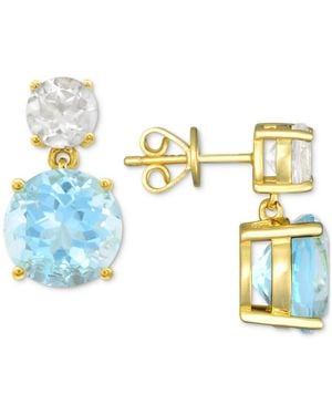 Macy's Rose De France 5-5/8 Ct. T W. And Amethyst 1-1/3 Ct. T.w.drop Earrings - Blue