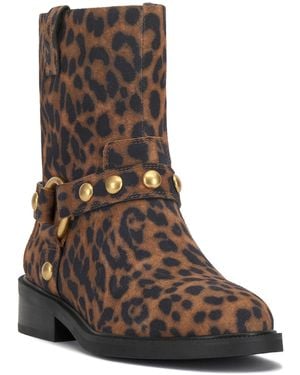 Vince Camuto Amais Full Zip Closure Moto Booties - Brown