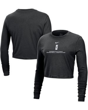 Nike Wnba Team 13 Cropped Tri-blend Long Sleeve T-shirt - Black