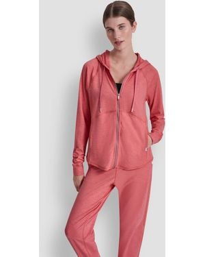 DKNY Dkny Full-zip Long-sleeve Hoodie - Red