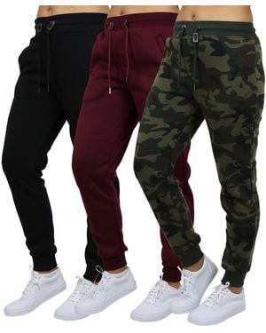 Galaxy By Harvic Loose-fit Fleece jogger Sweatpants 3-pack - Black