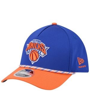 KTZ Blue/orange New York Knicks Rope Two-tone M-crown A-frame 39thirty Flex Hat