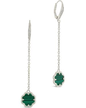 Sterling Forever Rose Petal Long Drop Earrings - White