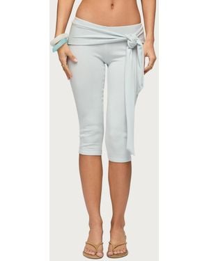 Edikted Adara Tie Capri Pants - Gray