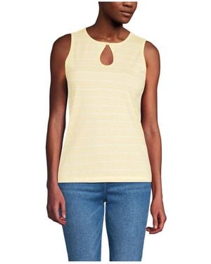 Lands' End Tall Supima Keyhole Tank - Blue
