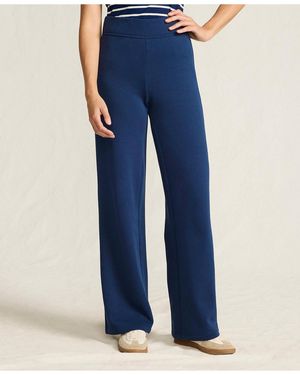 Lands' End Tall Serious Sweats High Rise Fleece Lined Straight Leg Pants - Blue