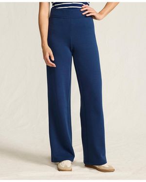 Lands' End Tall Serious Sweats High Rise Fleece Lined Straight Leg Pants - Blue