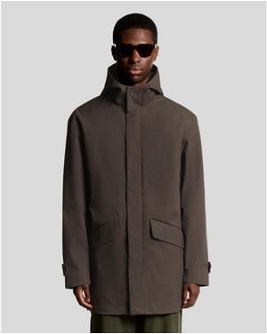Lyle & Scott Long Sleeve Hooded Military Parka Jacket - Brown
