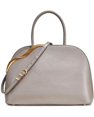 Donna Karan Malverne Double Top Handle Leather Satchel - Gray