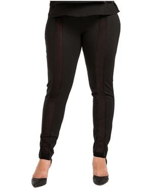 Standards & Practices Plus Size Stretch Sheer Panel Ponte legging - Black